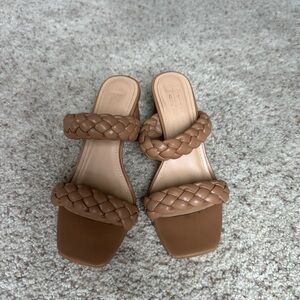 Elegant Braided Tan Sandals